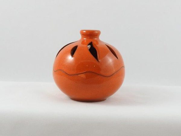 Tontopf glasiert orange Lanze