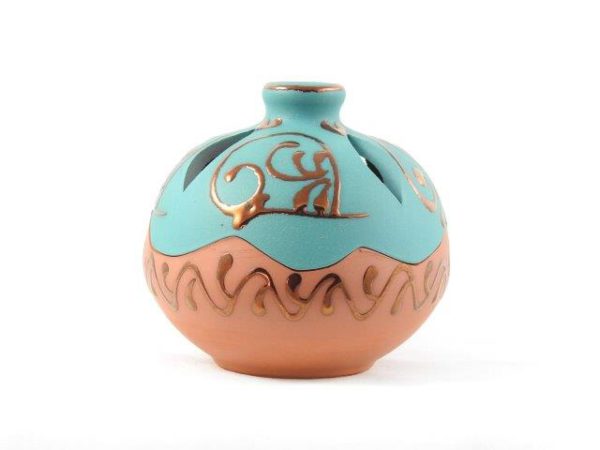 Tontopf Terracotta - türkis Lanze